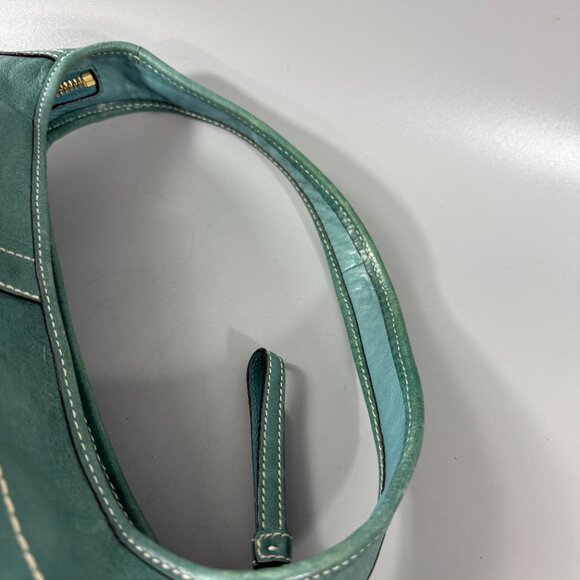 Vintage Coach # 10739 Small Ergo Hobo Teal Leather Handbag Blue Green - Picture 10 of 14